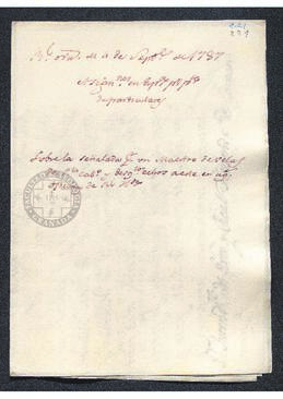 Real Orden de Antonio Valdés al intendente de Caracas, Francisco Saavedra, descontando una asignación al sueldo de un maestro velero de Puerto Cabello