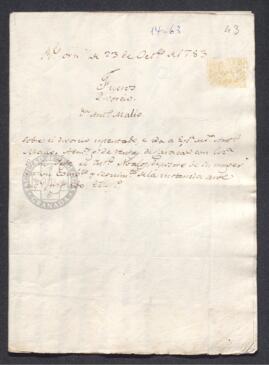 Real Orden de José de Gálvez al intendente de Caracas, Francisco de Saavedra, relativa a la demanda de divorcio interpuesta por la mujer del administrador de las rentas de Caracas, Antonio Mallo