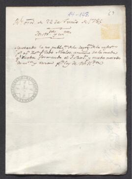 Real Orden de José de Gálvez al intendente de Caracas, Francisco de Saavedra, urgiendo a Saavedra para que elabore un reglamento en las oficinas de Caracas