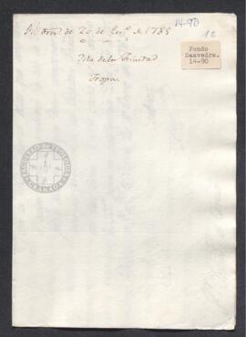 Real Orden de José de Gálvez al intendente de Caracas, Francisco de Saavedra, por la que queda enterado de la salida desde La Guaira del gobernador de la isla Trinidad, José María Chacón, a quien se le confía tropas para sofocar una sublevación de esclavos en dicha isla. Se ordena al intendente la creación de tres compañías más para atender este tipo de sucesos