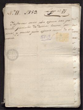 Reales ordenes remitidas por Antonio Valdés a Francisco de Saavedra, para que éste informe sobre cuestiones presentadas por distintos funcionarios de Venezuela
