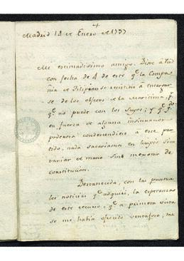 Carta de Francisco de Saavedra a Pedro Varela en la que se informa de los problemas acucian a la Real Compañía Marítima de Pesca