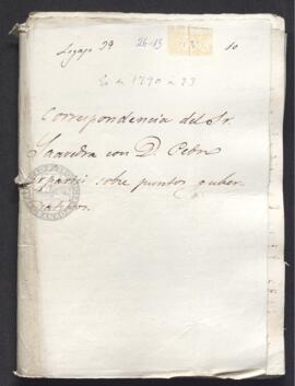 Correspondencia entre Francisco de Saavedra y Pedro Aparicio, sobre asuntos gubernativos