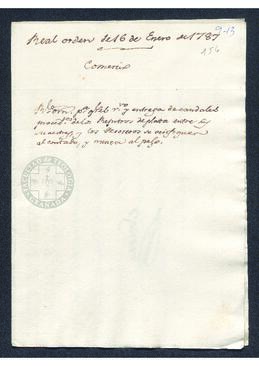 Real Orden de José de Gálvez al intendente de Caracas, Francisco Saavedra, por la que los maestres y tesoreros de plata de las embarcaciones deben recibir y entregar estos caudales al contado