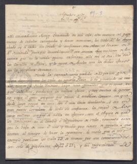 Cartas particulares de "Tesorero" (Felipe González Vallejo) a Francisco de Saavedra, informando de la situación de la Real Hacienda