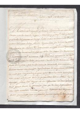 Carta de Bernardo Linauz a Francisco de Saavedra sobre el crédito concedido a la Corona por la Compañía de Geppi y Marliani