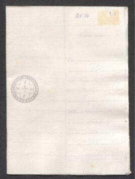 Oficio de Manuel Sixto Espinosa a Francisco de Saavedra en el que le informa de la entrega por parte del comisario general de cruzada, Patricio Martínez de Bustos, de una cantidad a cuenta del subsidio anual de la Iglesia para la amortización de vales reales