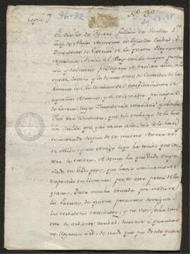 Copia de la noticia sobre la muerte de José de Abalos, extractada de la Gaceta de Madrid de 15 de marzo de 1793