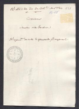 Real Orden de José de Gálvez al intendente de Caracas, Francisco de Saavedra, exigiendo la adopción de medidas ante el mal estado de conservación en que se encuentra el puerto de La Guaira