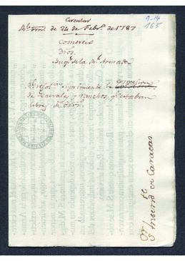 Real Orden de José de Gálvez al intendente de Caracas, Francisco Saavedra, por la que se suprime la concesión de generalas y ranchos que estaban libres de derechos
