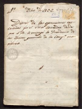 Diario de las actuaciones de Francisco de Saavedra al frente de la Real Compañía Marítima de Pesca, desde el 20 de abril de 1796 hasta el 13  de octubre de 1796