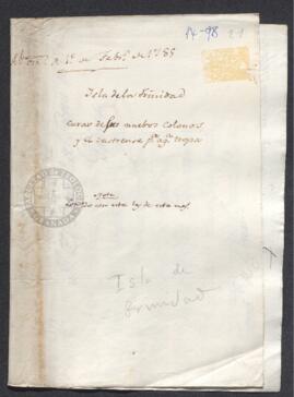 Real Orden de José de Gálvez al intendente de Caracas, Francisco de Saavedra, con el nombramiento de un presbítero para la isla Trinidad, así como el envío a este lugar de un misionero capuchino anteriormente destinado en Cumaná