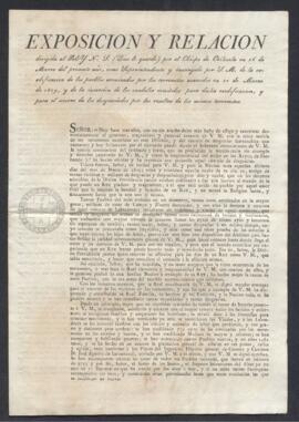 Exposición y relación dirigida al Rey por el Obispo de Orihuela, superintendente y encargado de la reedificación tras el terremoto acaecido en 1829, en la que se justifican los egresos de los fondos encomendados para la reconstrucción de la zona
