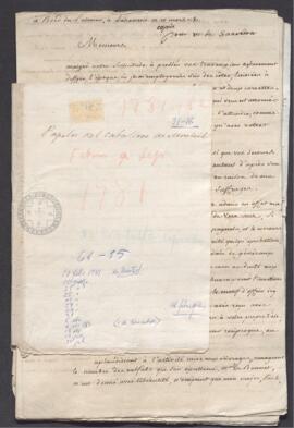 Correspondencia entre el Caballero De Monteil y Francisco de Saavedra, sobre actividades bélicas franco-española contra Inglaterra