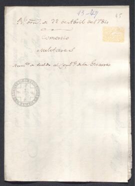 Real Orden de José de Gálvez al intendente de Caracas, Francisco de Saavedra, aumentando el sueldo al comandante de La Guaira