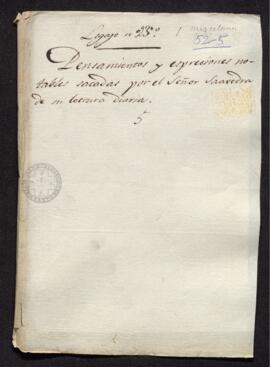 Pensamientos y comentarios de Francisco de Saavedra sobre diferentes lecturas y hechos