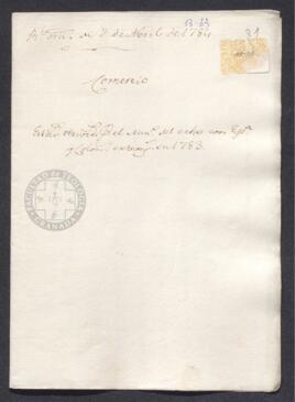 Real Orden de José de Gálvez al intendente de Caracas, Francisco de Saavedra, notificando la recepción de los tres estados que manifiestan el comercio realizado en el puerto de La Guaira durante el año 1783