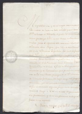 Oficio de Pedro de Peralta y Rojas a Francisco de Saavedra, sobre el avituallamiento de las tropas