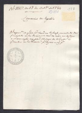 Real Orden de José de Gálvez al intendente de Caracas, Francisco de Saavedra, aprobando las disposiciones tomadas sobre los derechos abonados por un navío que recaló en La Guaira