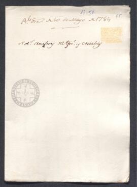 Real Orden de José de Gálvez al intendente de Caracas, Francisco de Saavedra, por la que se obliga a los jefes en Indias a la remisión cada seis meses de un estado de temporales y cosechas