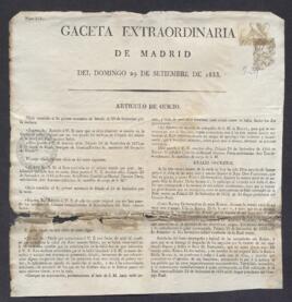 Gaceta extraordinaria de Madrid