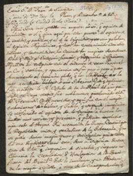 Carta de José de la Iglesia a Francisco de Saavedra, sobre los prolegómenos de la independencia en el Río de La Plata