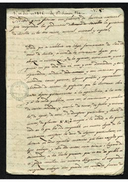 Informe de Simón Pla para la formación de un gabinete de Historia Natural que comprenda las producciones de la provincia de Sevilla