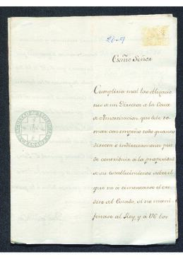 Oficio de Manuel Sixto Espinosa a Francisco de Saavedra, sobre la Caja de Amortización