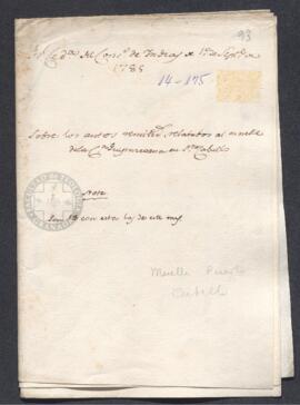 Real Cédula del Consejo de Indias, solicitando al intendente de Caracas, Francisco de Saavedra, información sobre la propiedad del muelle del Puerto Cabello, ante la demanda presentada por la Compañía Guipuzcoana