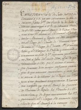 Oficio de Eugenio Llaguino al Consejo de Indias, sobre el pleito relativo al ducado de Veragua