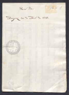 Cubierta de las notificaciones de la Reales Ordenes