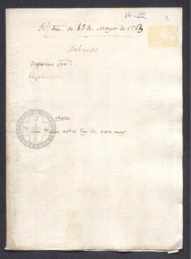 Real Orden de José de Gálvez al intendente de Caracas, Francisco de Saavedra, exigiendo la mejora en el empleo del administrador general de la renta del tabaco