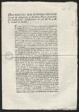 Acuerdo del cabildo dela ciudad de Sevilla sobre la manifestación de júbilo popular por el regreso de Fernando VII